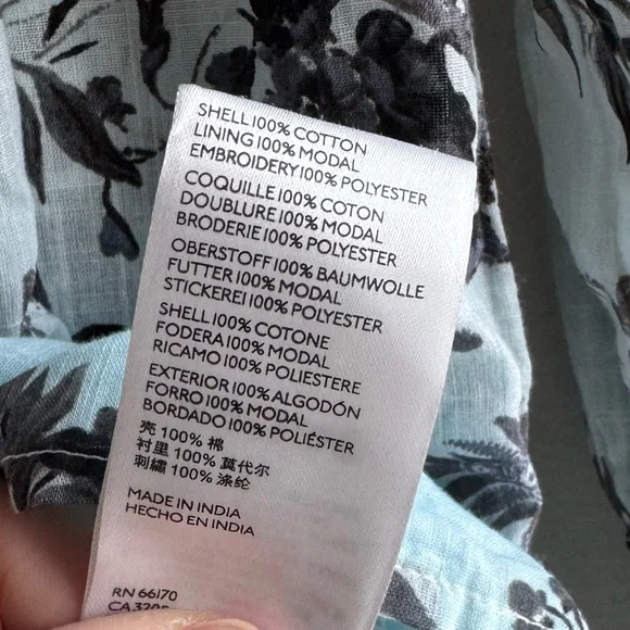 Anthropologie Lavinia Embroidered Shirtdress Mini Tunic Cotton Floral side 12 - Picture 5 of 6